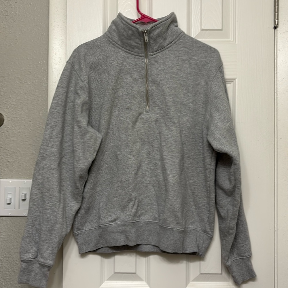 Brandy Melville Grey Quarter Zip Sweatshirt